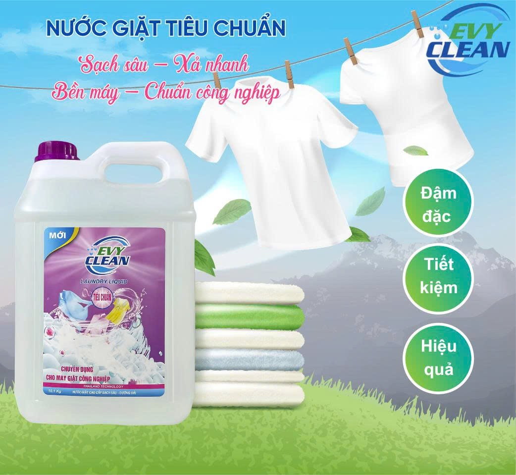 ✅ Nước Giặt Tiêu Chuẩn EvyClean Can 10L – Giải Pháp Giặt Là Chuyên Nghiệp