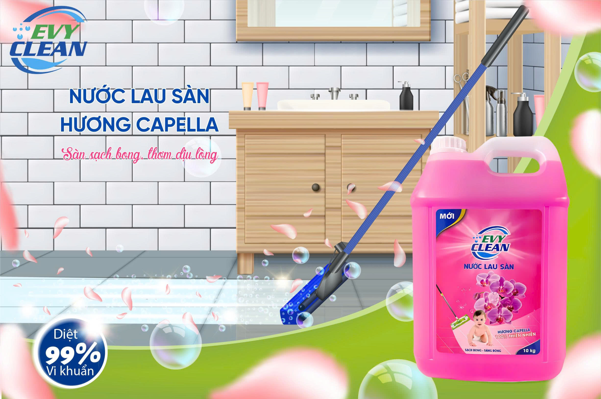 ✨ EvyClean – Giải pháp nước lau sàn chuyên dụng cho khách sạn sạch bóng, thơm mát mỗi ngày